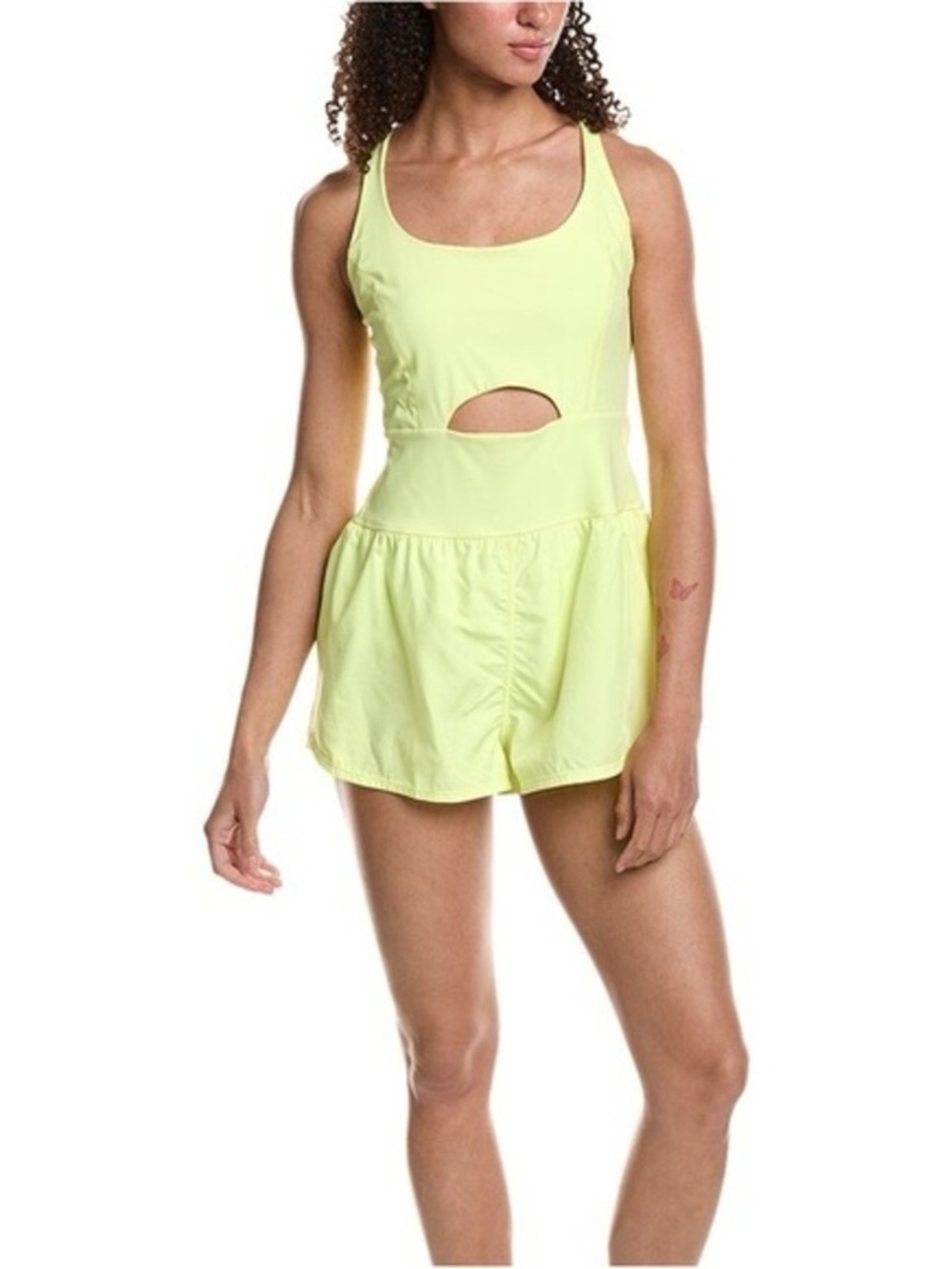 FP Movement by Free People Neon Yellow Cutout Romper